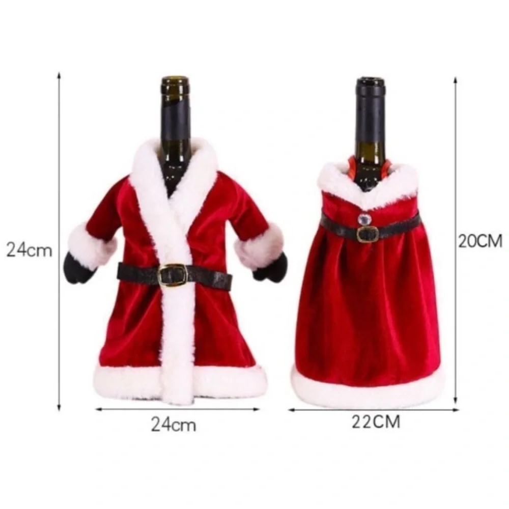 3/$10 NEW Mr. & Mrs. Claus wine bottle gift set Christmas Santa Covers SET - Picture 4 of 9